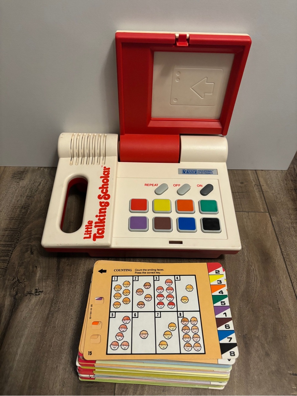 Vintage 1989 VTech Little Talking Scholar Educational Toy with 75 Cards